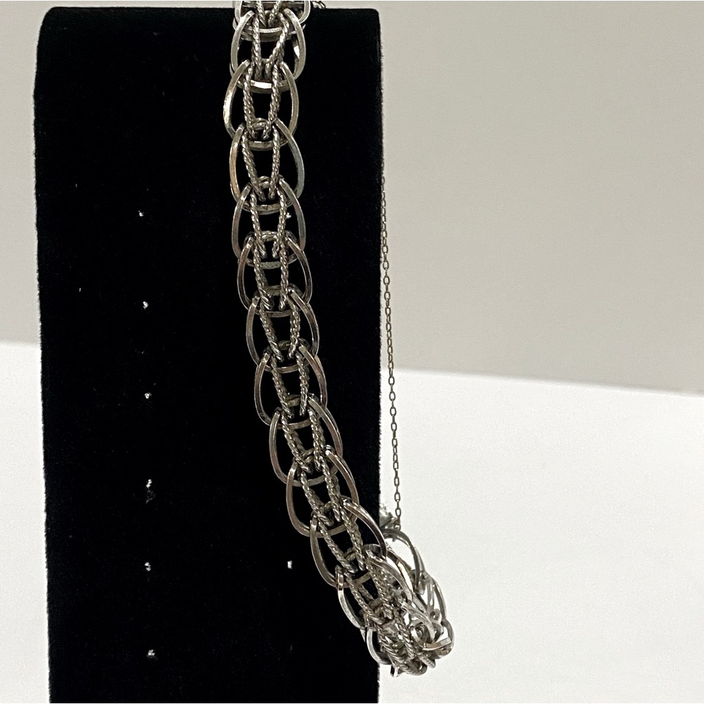 Vintage Elco Sterling Silver Charm Bracelet 7.25" Double Link 20g Elegant